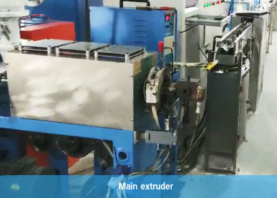 Chaîne de production simple de câble d'EVA Coating Machine Fiber Optic de fil d'acier de la tête 21kw